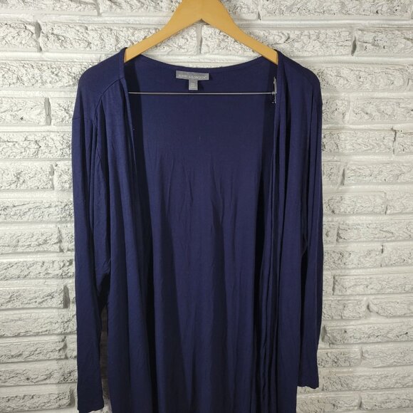 Jessica London Women Top 22 24 Plus Cardigan Open Duster Blue BLU208E - Picture 4 of 10